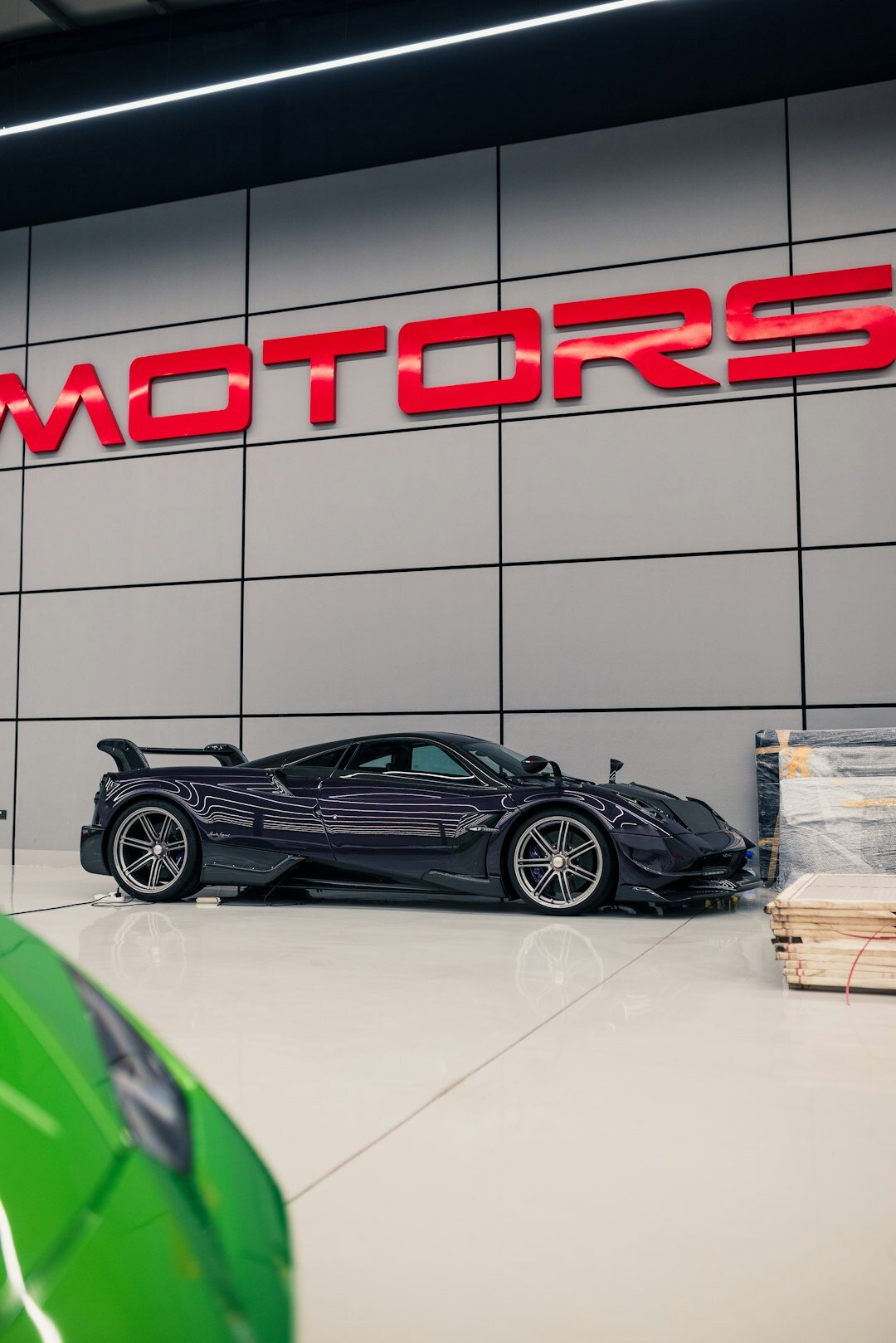 luxury car dealership showroom