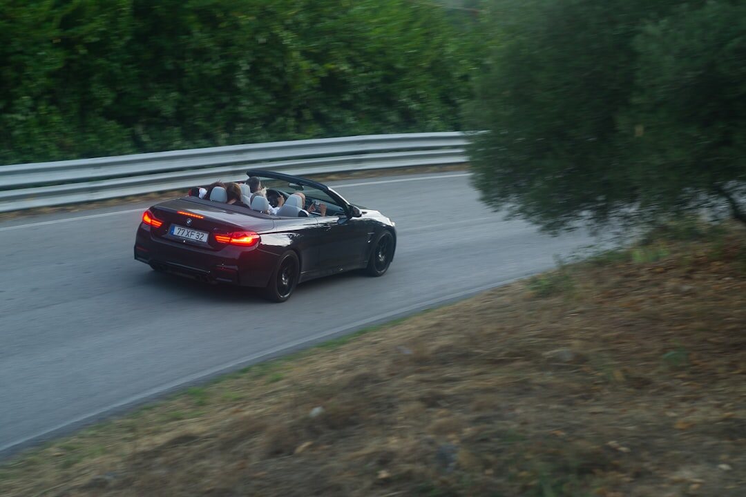luxury car on open road